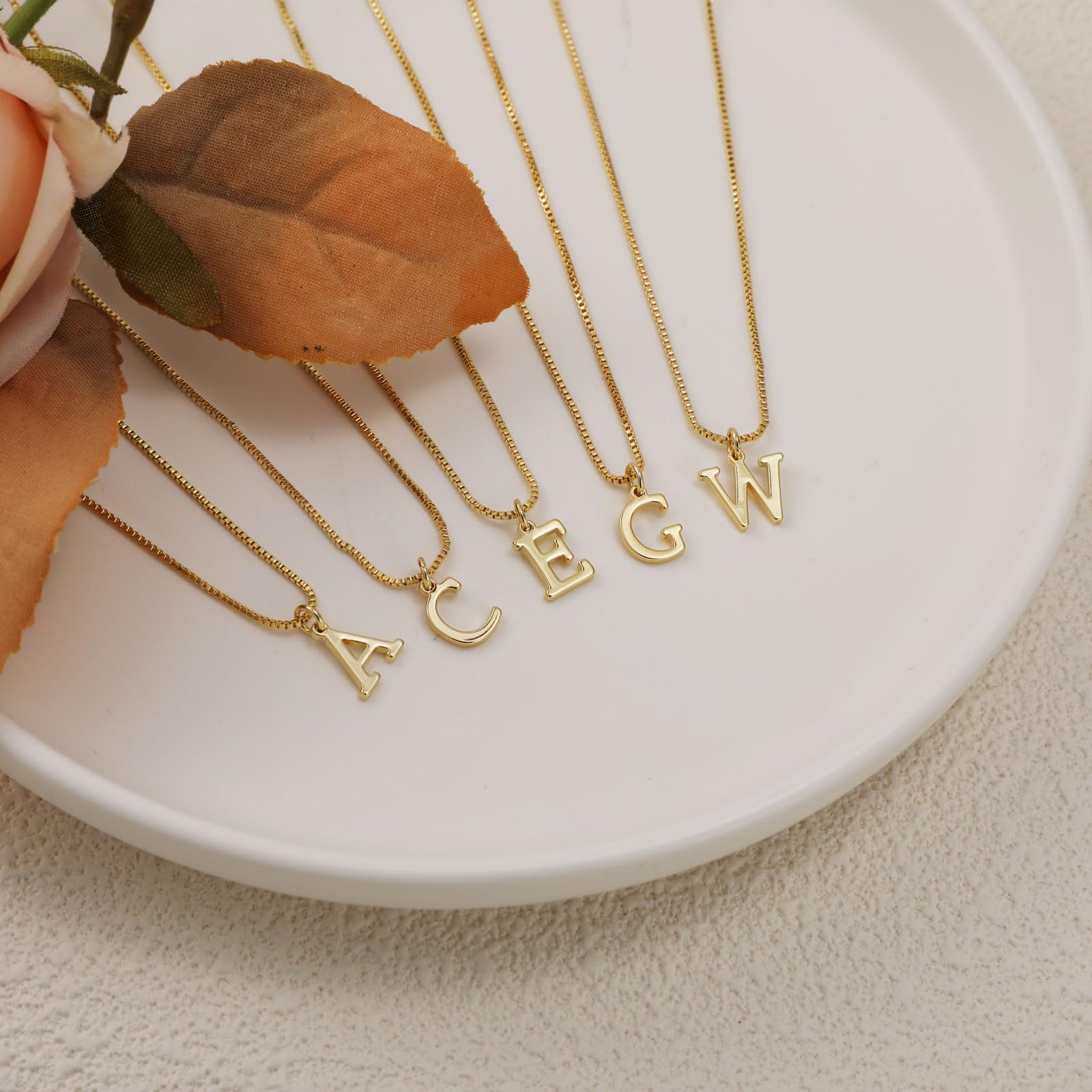 VENOCO Gold initial Dainty Necklace