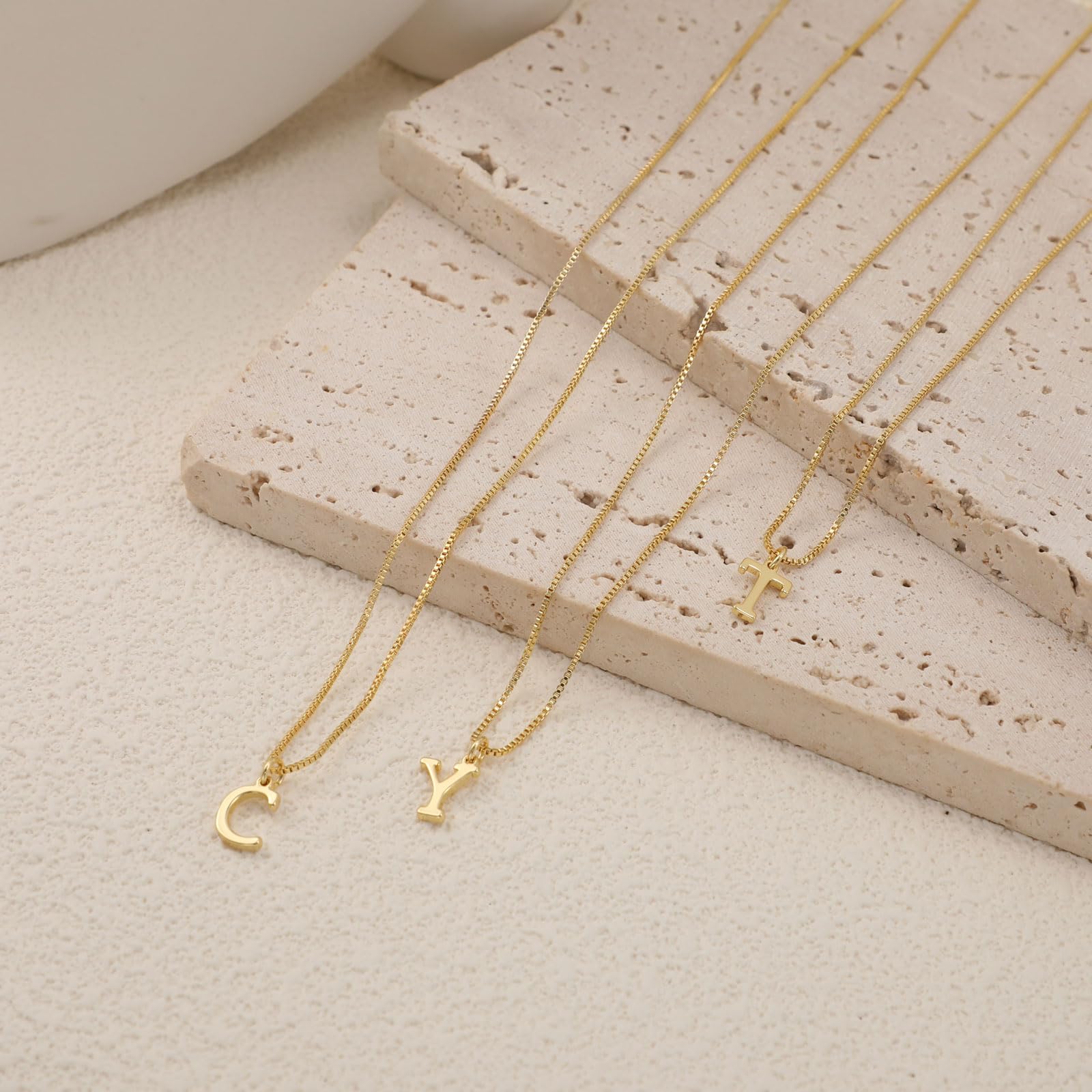 VENOCO Gold initial Dainty Necklace