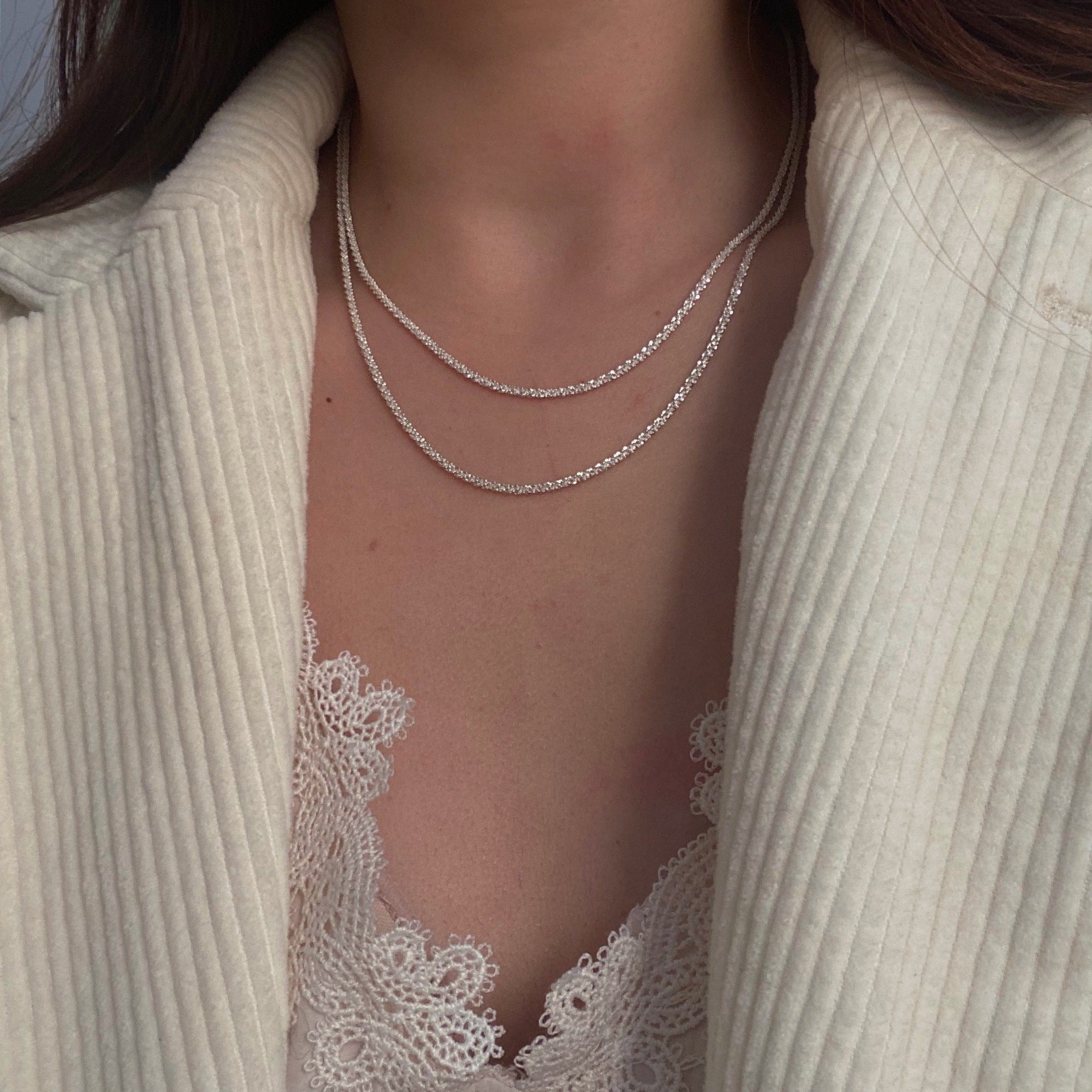 VENOCO Luxury Sparkling Layered Necklace
