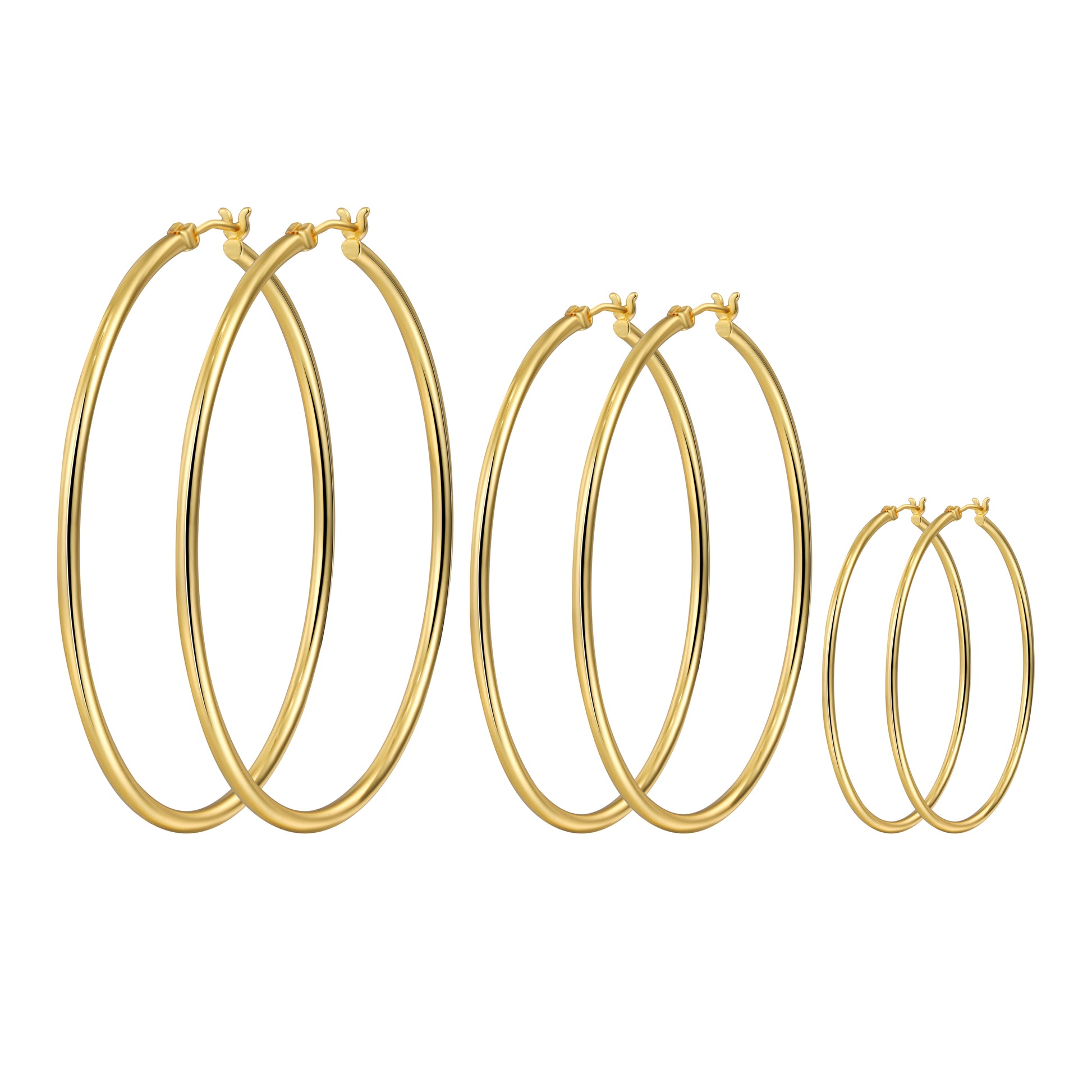 VENOCO 14k Gold/White Gold Plated Hoop Earrings For Women