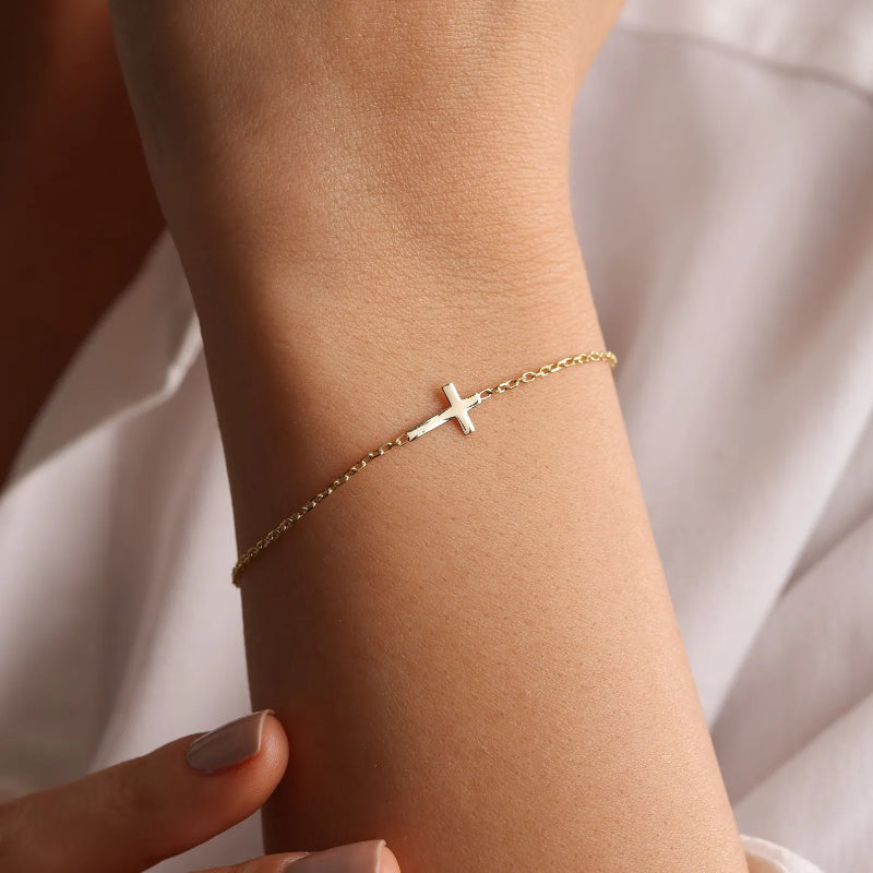 VENOCO Gold Cross Bracelet For Women