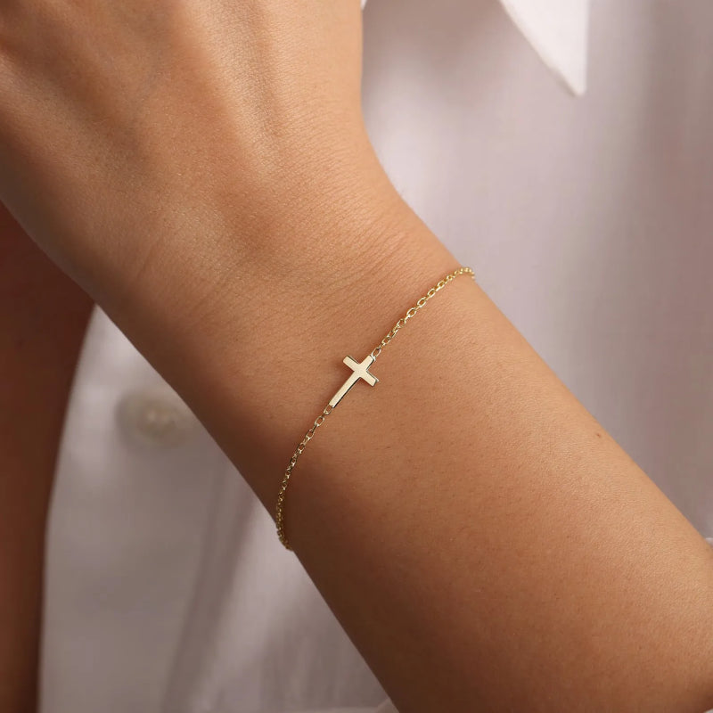 VENOCO Gold Cross Bracelet For Women