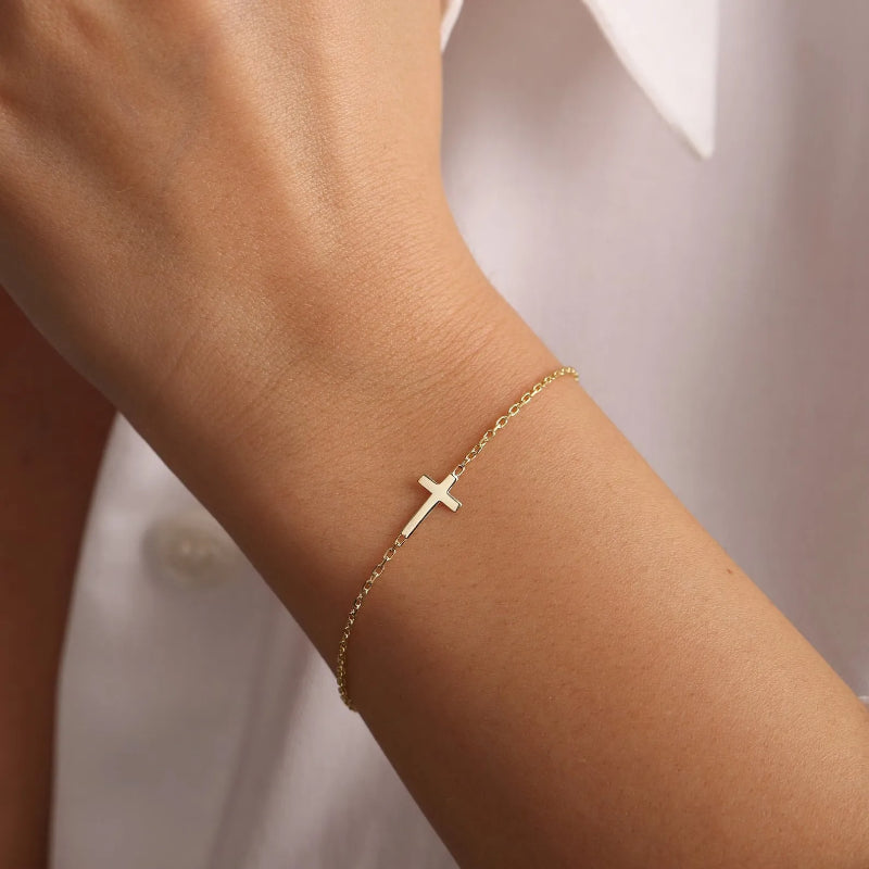 VENOCO Gold Cross Bracelet For Women