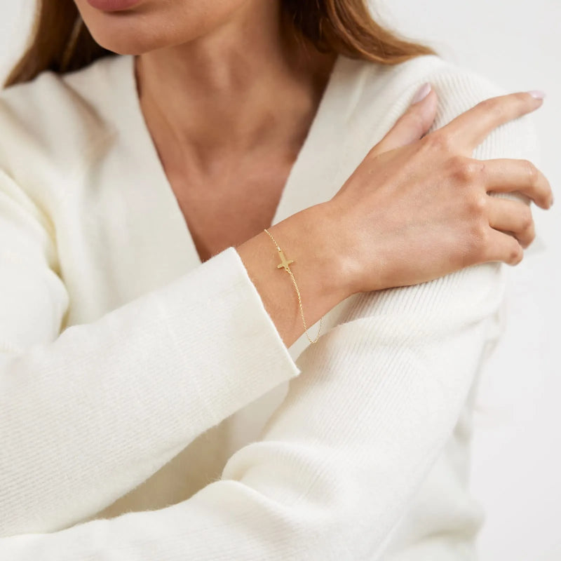 VENOCO Gold Cross Bracelet For Women