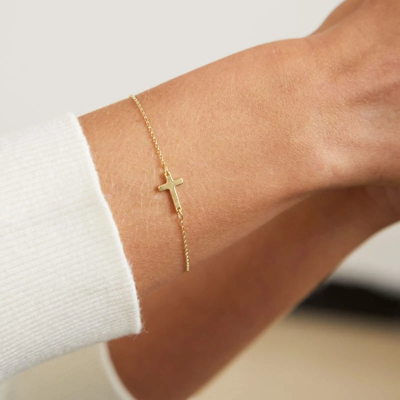 VENOCO Gold Cross Bracelet For Women