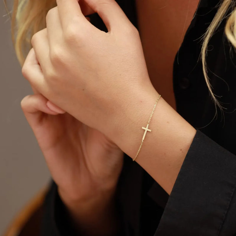 VENOCO Gold Cross Bracelet For Women