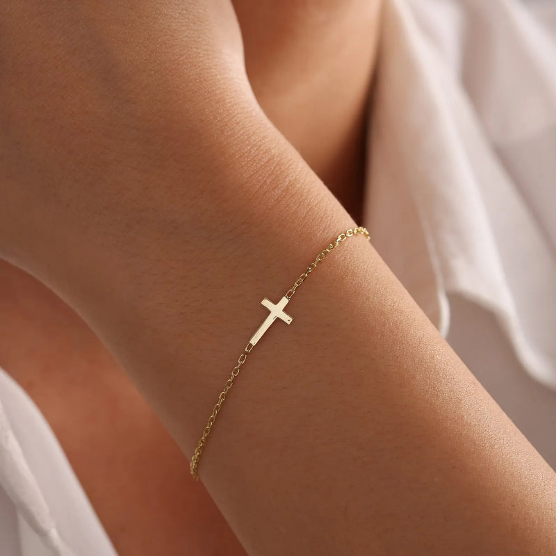 VENOCO Gold Cross Bracelet For Women