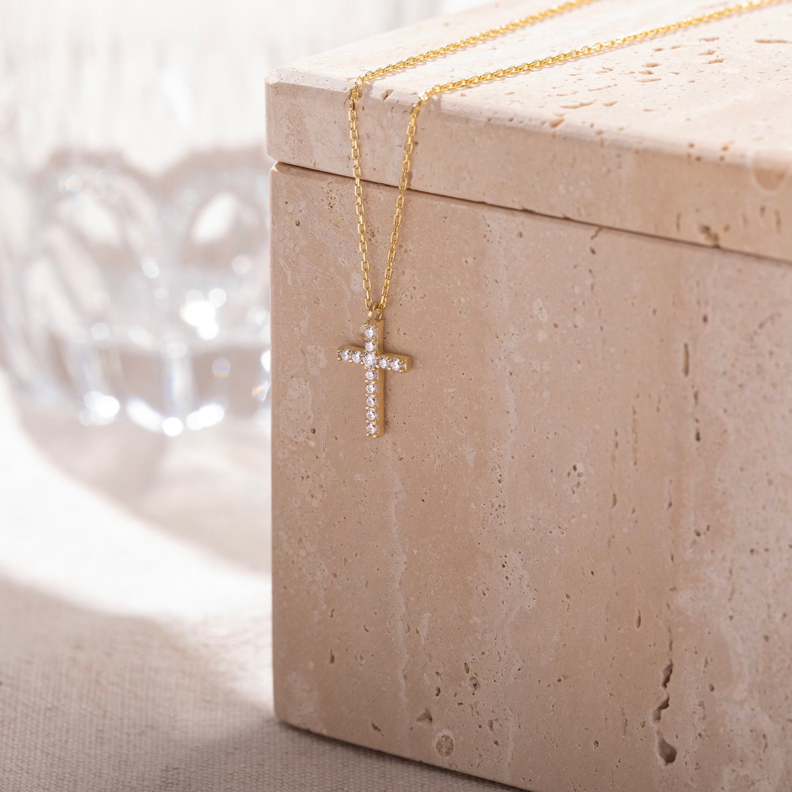 VENOCO Cross Dainty Gold Plated Necklace