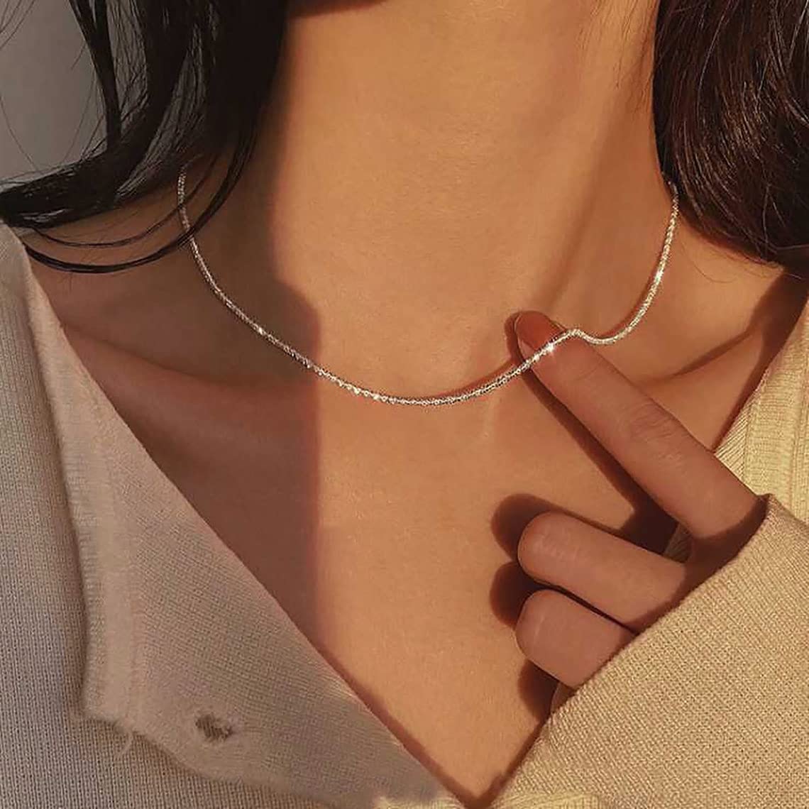 VENOCO Luxury Sparkling Layered Necklace