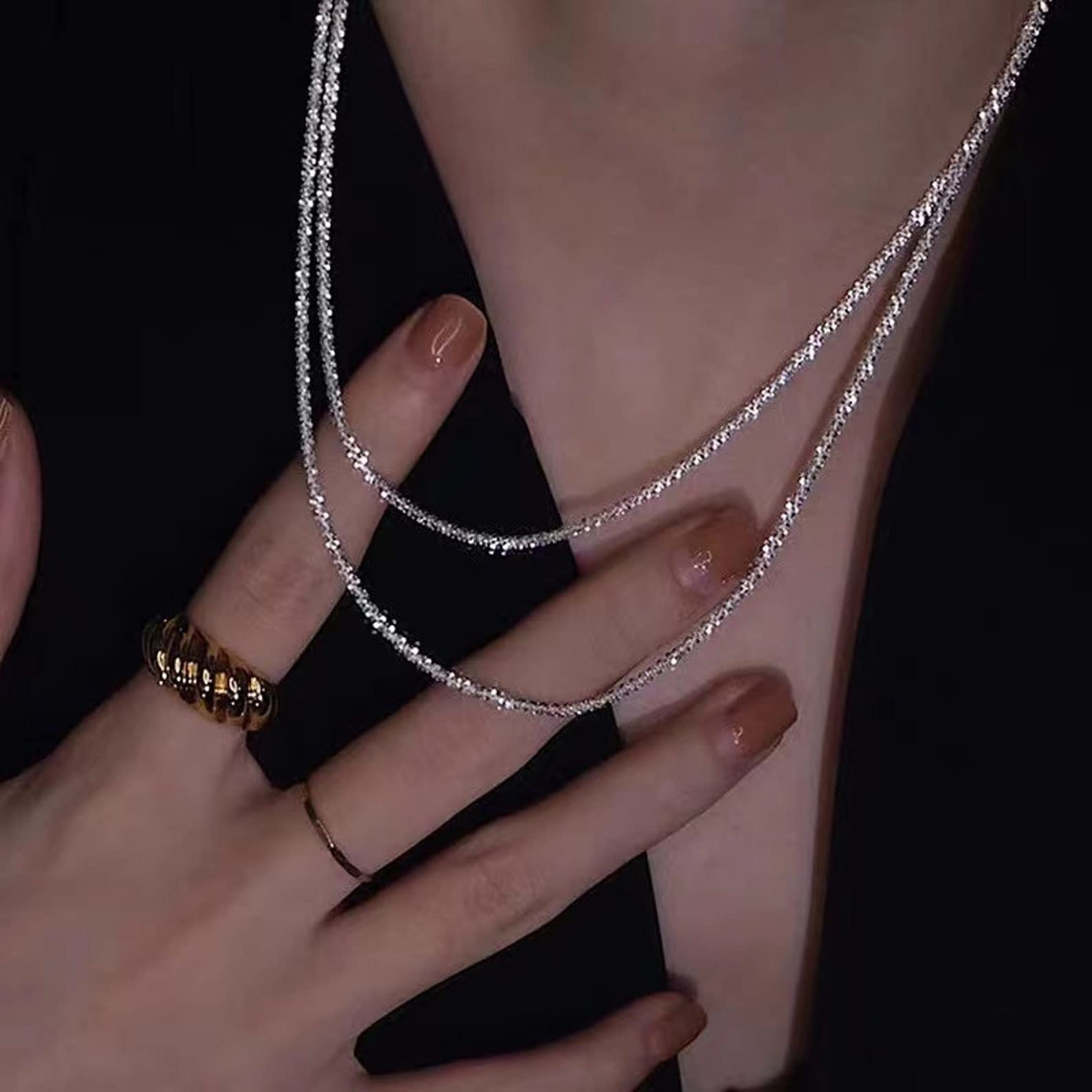 VENOCO Luxury Sparkling Layered Necklace
